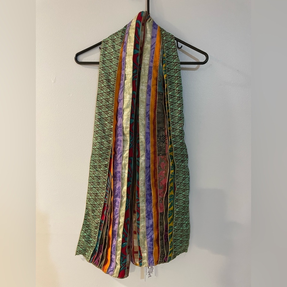 Silk scarf paths of the spirit Colorful 100% silk